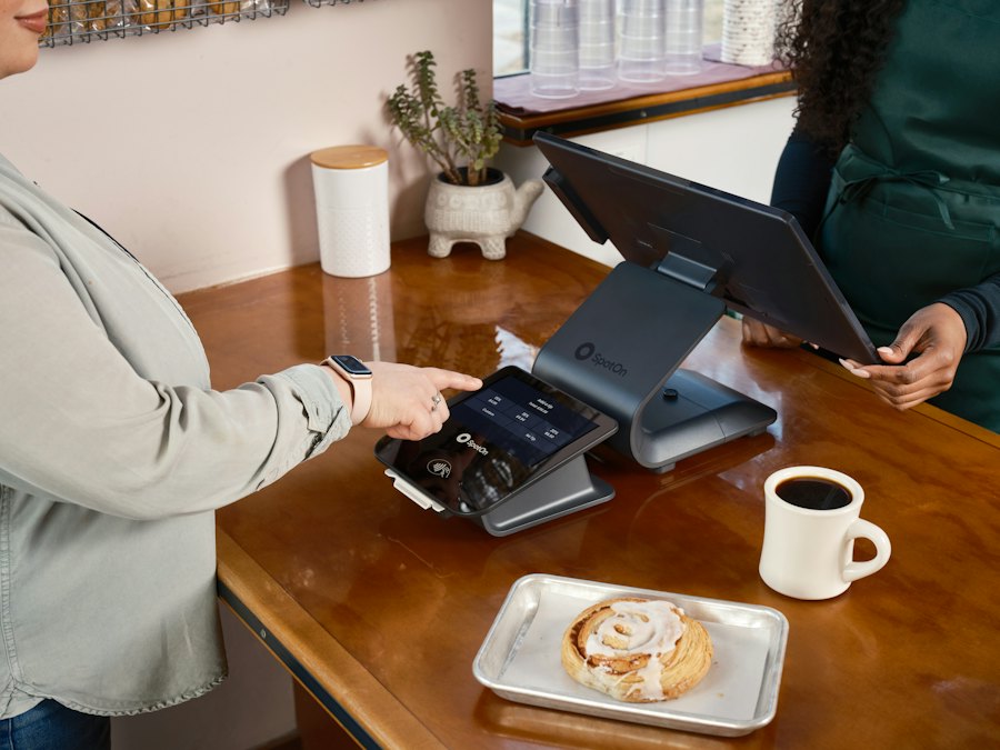 A point-of-sale terminal taking a contactless payment